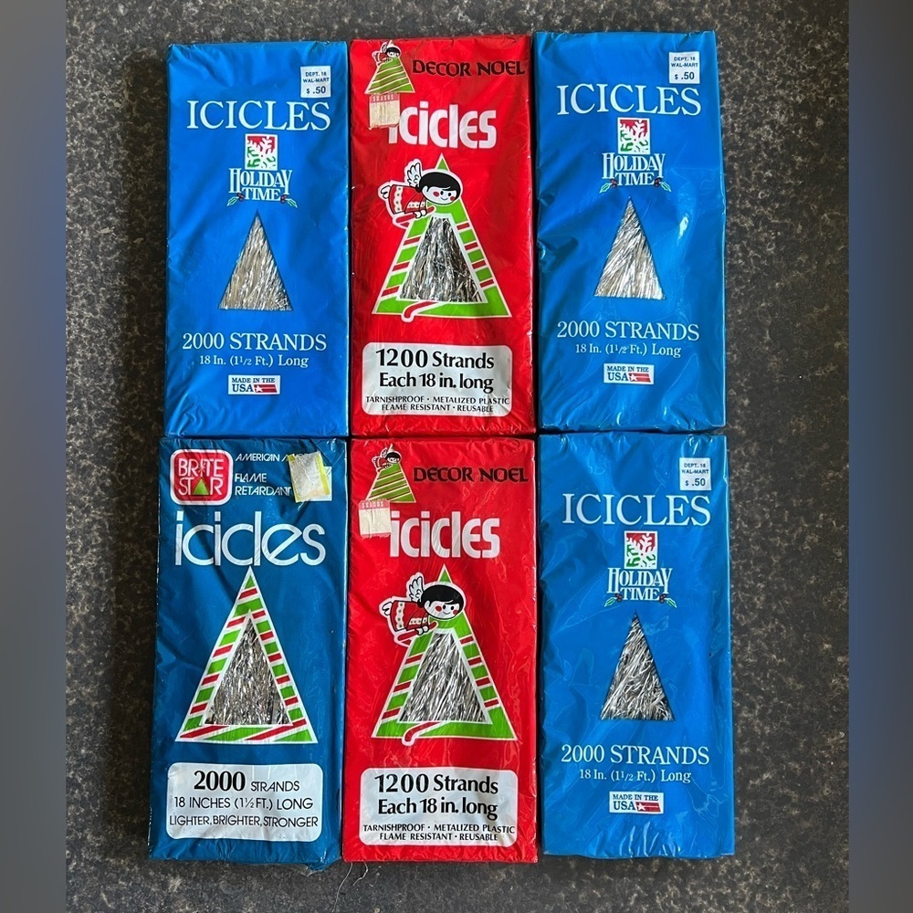 Vintage‎ Christmas Icicles Tinsel Decor Noel 6 1200-2000 Strands Tree Trimming